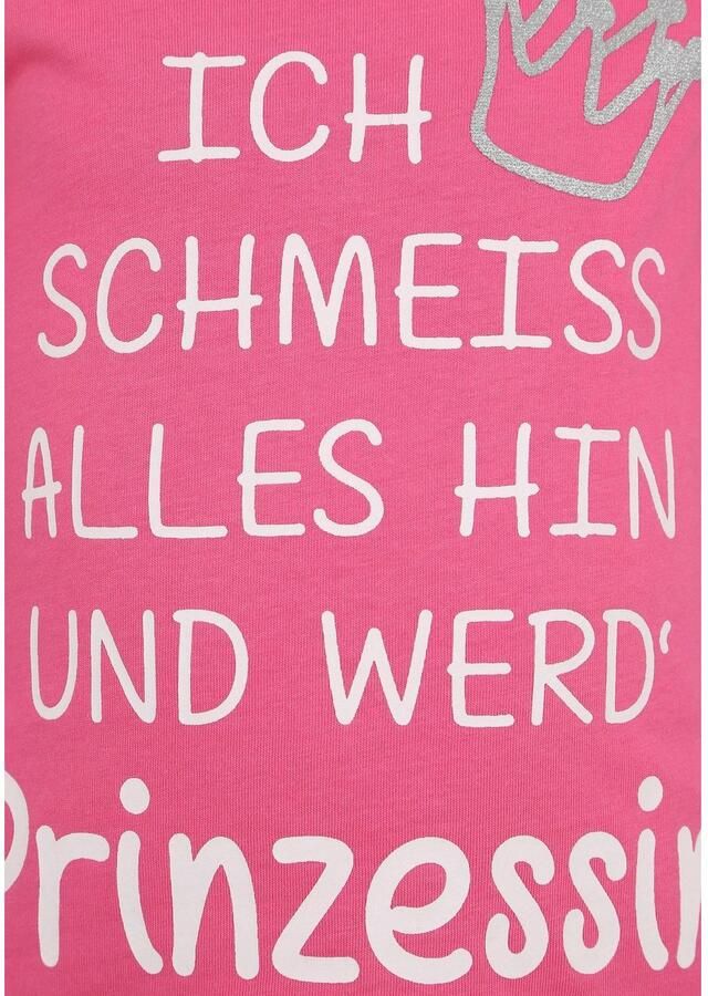KIDSWORLD Shirt met lange mouwen Ich schmeiss alles hin und werd´ Prinzessin lange mouwen basic pasvorm met glinsterende print - Foto 2