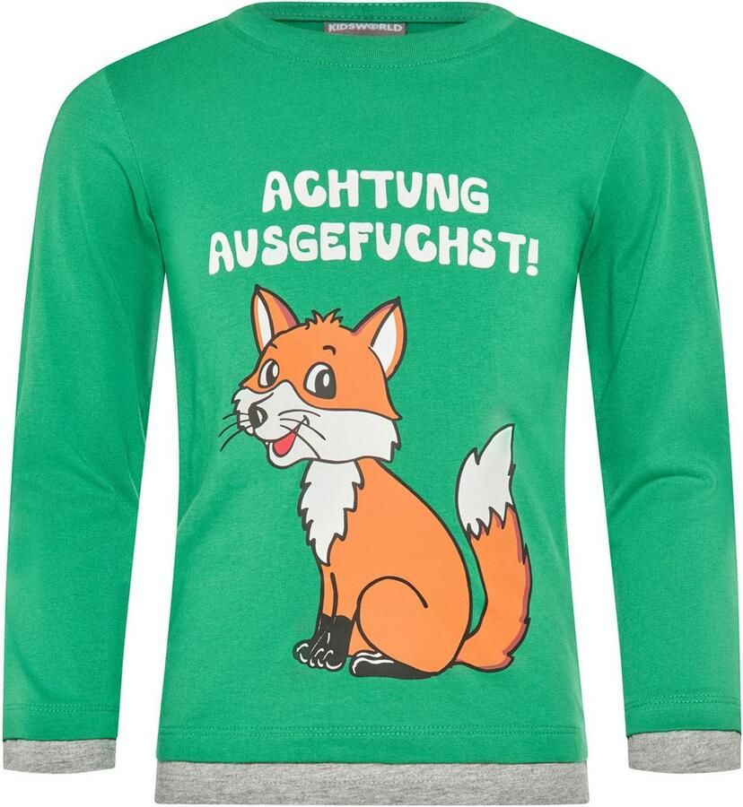 KIDSWORLD Shirt met lange mouwen Let op knutselwerk Shirt met coole vossendruk