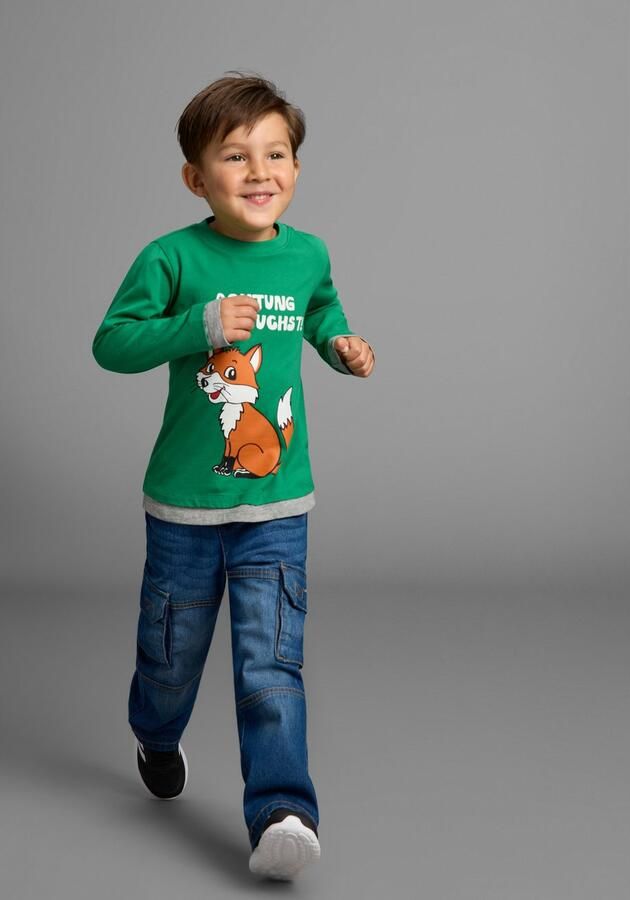 KIDSWORLD Shirt met lange mouwen Let op knutselwerk Shirt met coole vossendruk - Foto 5