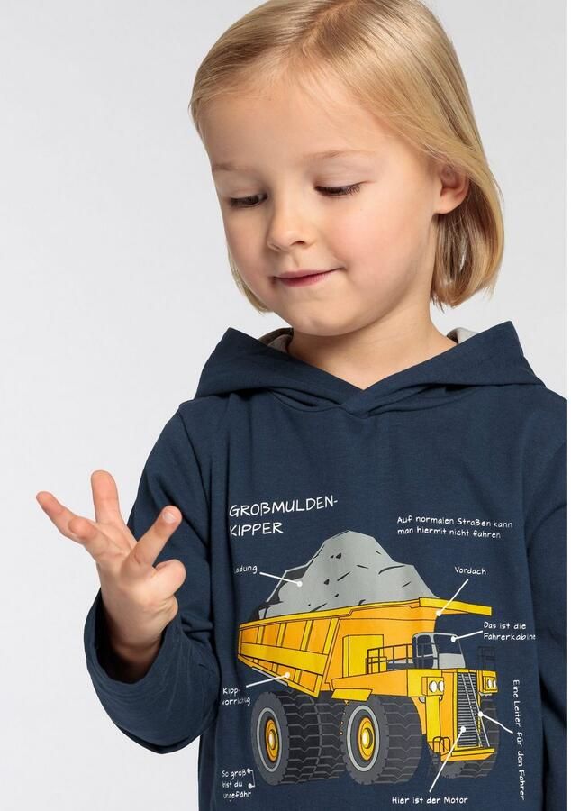 KIDSWORLD Shirt met lange mouwen LKW kiepwagen Lange mouwen basic pasvorm met modieuze print ronde hals - Foto 3