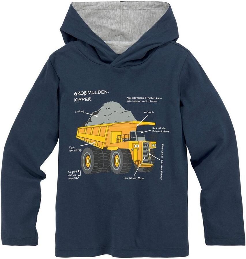 KIDSWORLD Shirt met lange mouwen LKW kiepwagen Lange mouwen basic pasvorm met modieuze print ronde hals