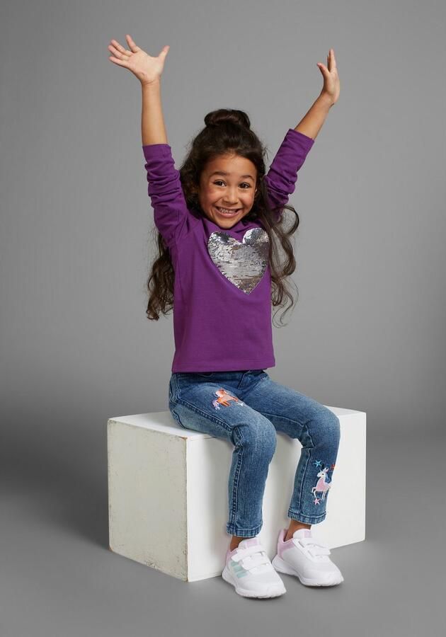 KIDSWORLD Shirt met lange mouwen Met hart van keerbare pailletten Lange mouwen basic pasvorm met glinsterende pailletten - Foto 4