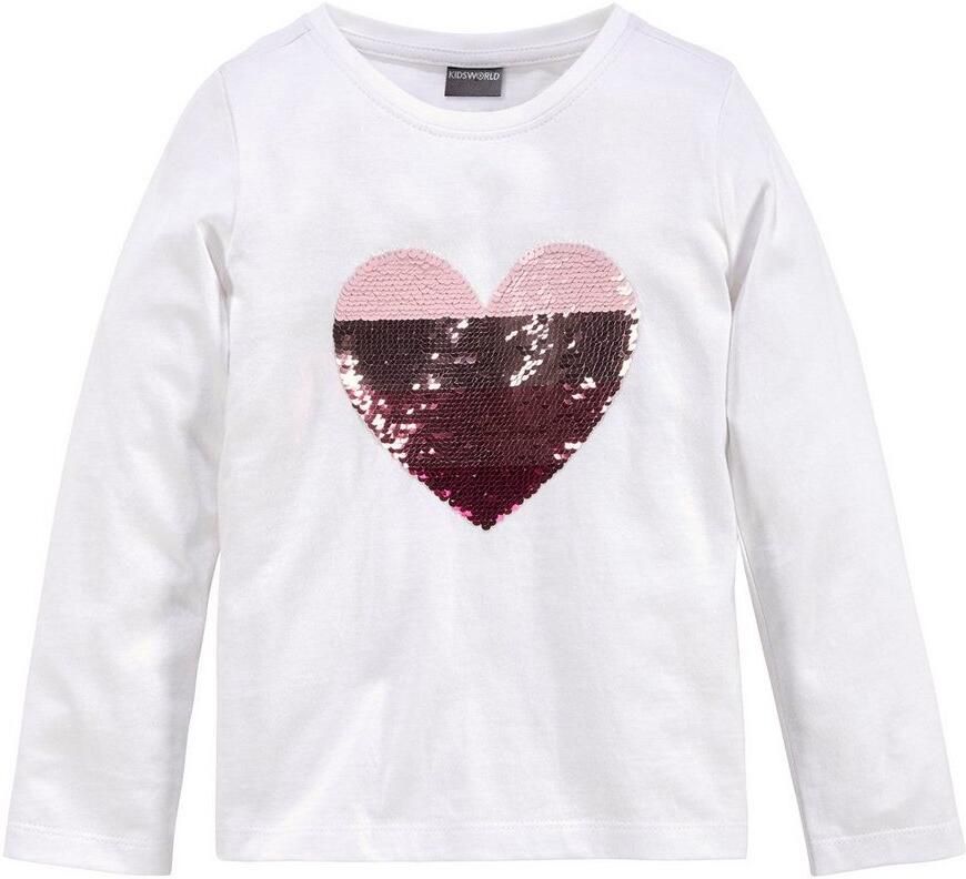 KIDSWORLD Shirt met lange mouwen Met hart van keerbare pailletten Lange mouwen basic pasvorm met glinsterende pailletten - Foto 8