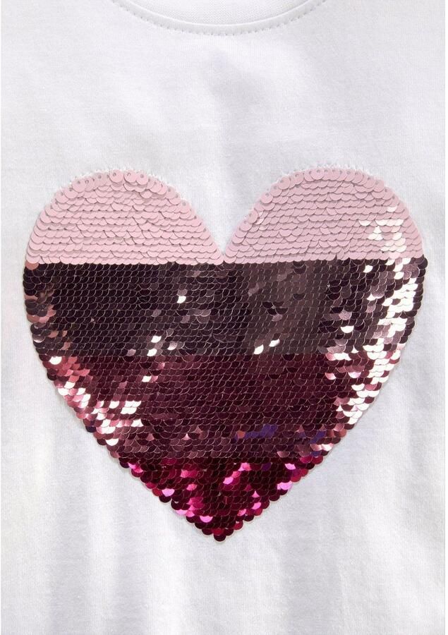 KIDSWORLD Shirt met lange mouwen Met hart van keerbare pailletten Lange mouwen basic pasvorm met glinsterende pailletten - Foto 2