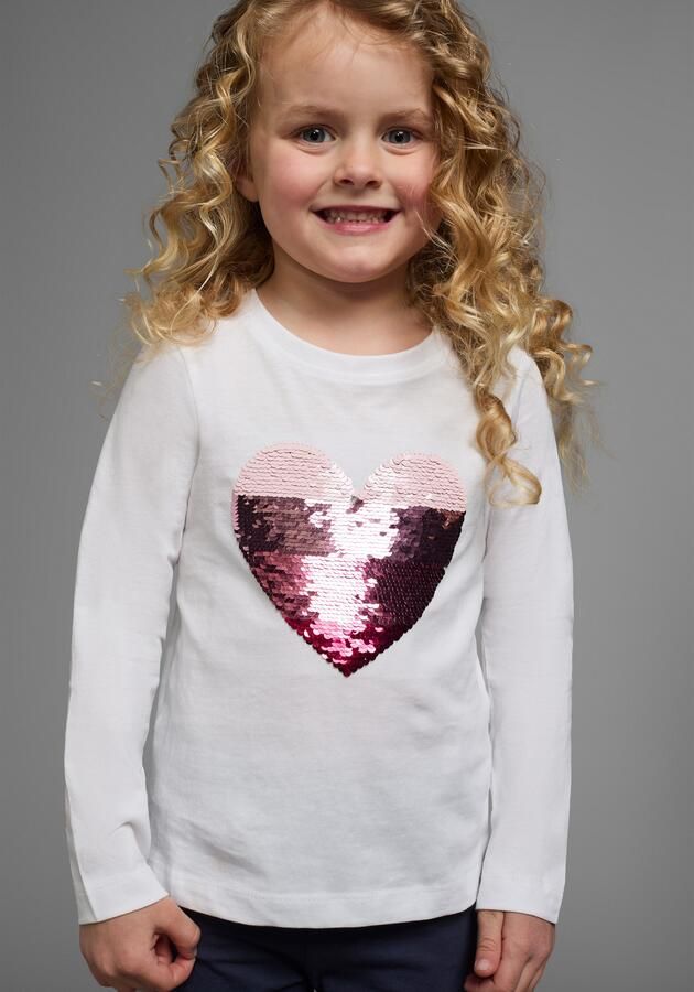 KIDSWORLD Shirt met lange mouwen Met hart van keerbare pailletten Lange mouwen basic pasvorm met glinsterende pailletten - Foto 7