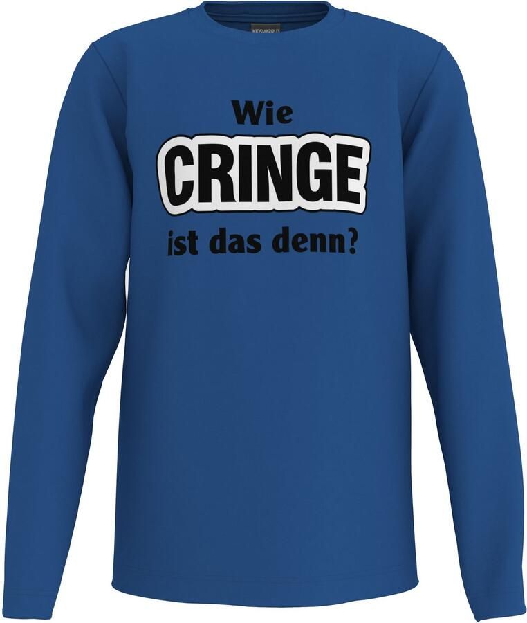 KIDSWORLD Shirt met lange mouwen Spreuk: "Wie CRINGE ist das denn" Spreuken-shirt altijd een casual spreuk