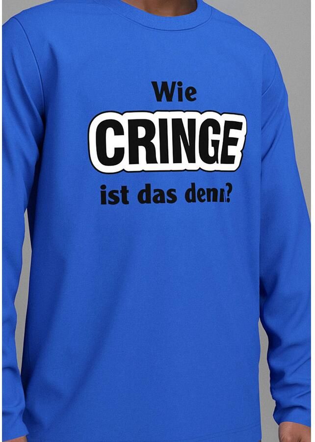 KIDSWORLD Shirt met lange mouwen Spreuk: "Wie CRINGE ist das denn" Spreuken-shirt altijd een casual spreuk - Foto 2