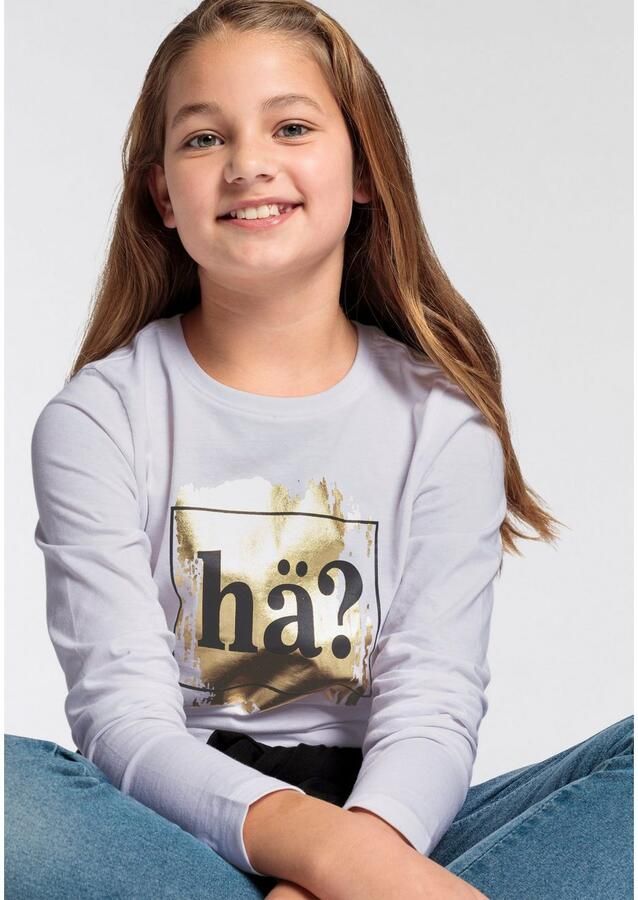 KIDSWORLD Shirt met lange mouwen Spreukshirt Langarm getailleerde snit met stijlvolle druk - Foto 2