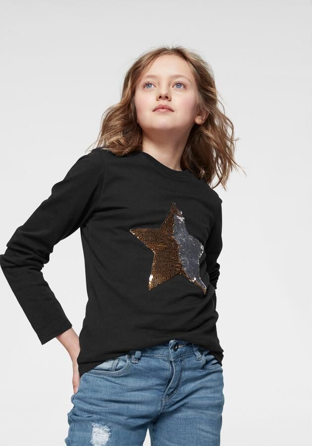 KIDSWORLD Shirt met lange mouwen Ster Lange mouwen getailleerde snit met glinsterende pailletten - Foto 6