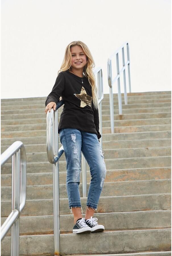 KIDSWORLD Shirt met lange mouwen Ster Lange mouwen getailleerde snit met glinsterende pailletten - Foto 5