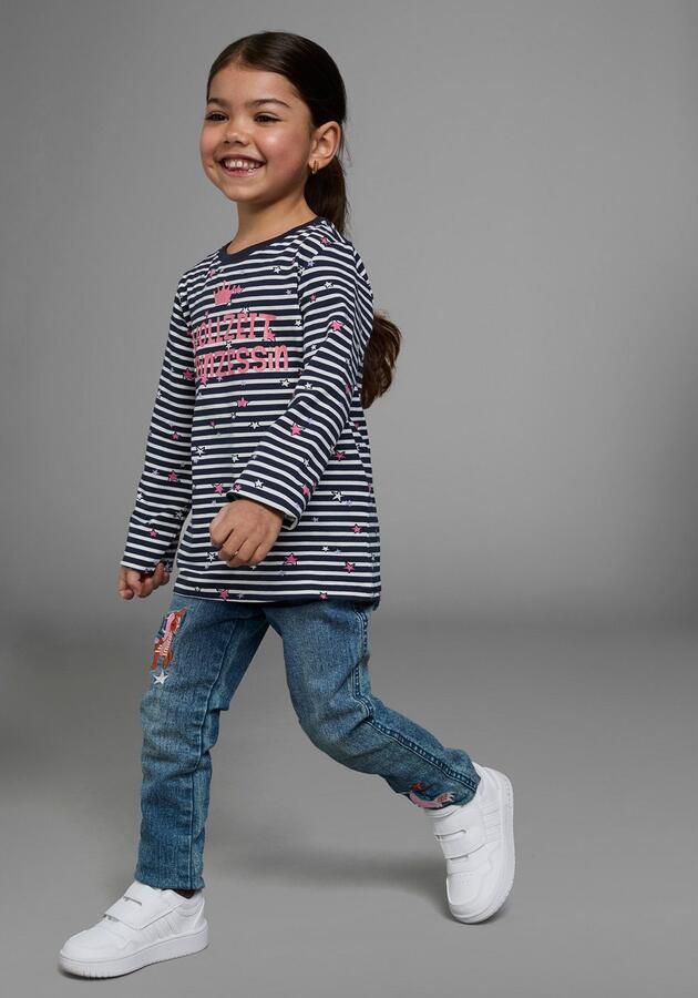 KIDSWORLD Shirt met lange mouwen Voltijds prinses Lange mouwen basic pasvorm met sterpatroon ronde hals - Foto 5