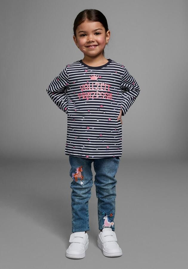 KIDSWORLD Shirt met lange mouwen Voltijds prinses Lange mouwen basic pasvorm met sterpatroon ronde hals - Foto 6