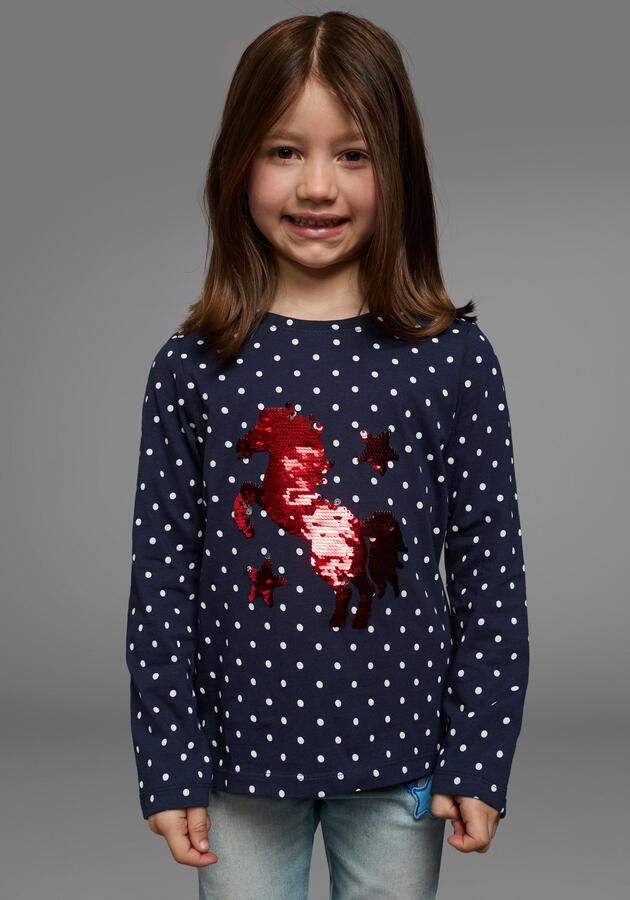 KIDSWORLD Shirt met lange mouwen Voor kleine meisjes Lange mouwen basic pasvorm bedrukt ronde hals - Foto 7