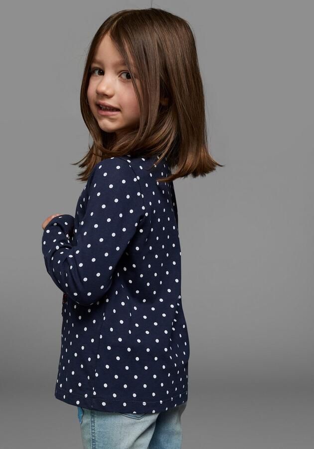 KIDSWORLD Shirt met lange mouwen Voor kleine meisjes Lange mouwen basic pasvorm bedrukt ronde hals - Foto 4