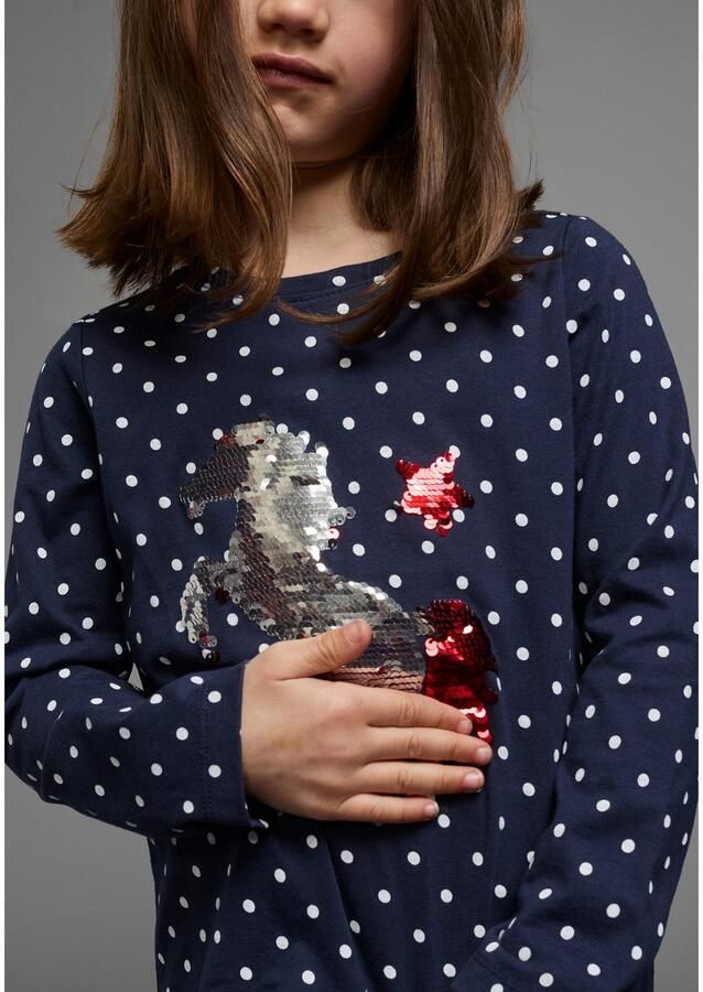 KIDSWORLD Shirt met lange mouwen Voor kleine meisjes Lange mouwen basic pasvorm bedrukt ronde hals - Foto 2