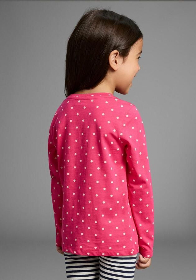 KIDSWORLD Shirt met lange mouwen Voor kleine meisjes Lange mouwen basic pasvorm bedrukt ronde hals - Foto 3
