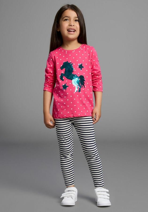 KIDSWORLD Shirt met lange mouwen Voor kleine meisjes Lange mouwen basic pasvorm bedrukt ronde hals - Foto 4