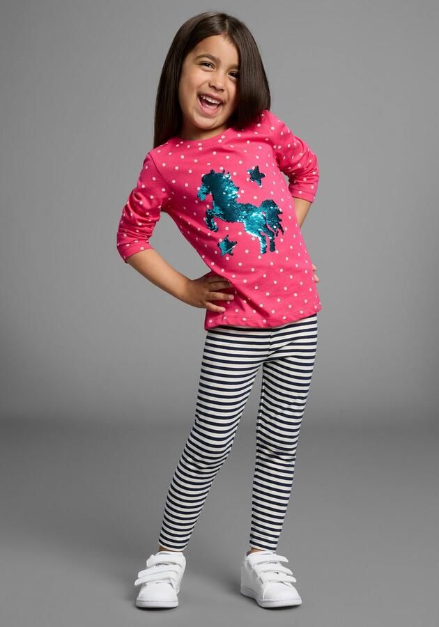 KIDSWORLD Shirt met lange mouwen Voor kleine meisjes Lange mouwen basic pasvorm bedrukt ronde hals - Foto 5