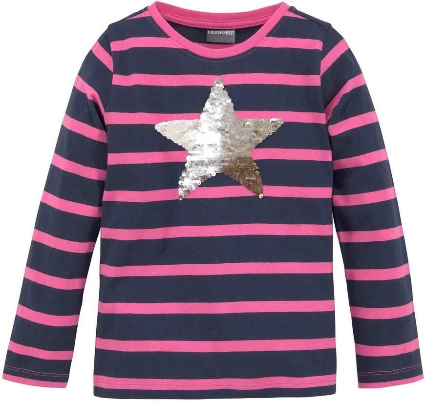 KIDSWORLD Shirt met lange mouwen Voor kleine meisjes lange mouwen basic pasvorm met meerkleurige strepen - Foto 8