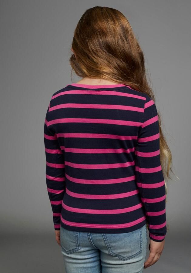 KIDSWORLD Shirt met lange mouwen Voor kleine meisjes lange mouwen basic pasvorm met meerkleurige strepen - Foto 5