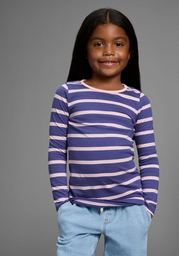 KIDSWORLD Shirt met lange mouwen Voor kleine meisjes Lange mouwen casual pasvorm (2-delig Set van 2) - Foto 2