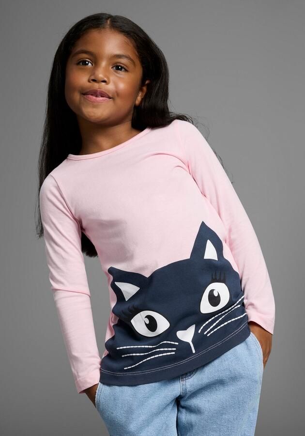 KIDSWORLD Shirt met lange mouwen Voor kleine meisjes Lange mouwen casual pasvorm (2-delig Set van 2) - Foto 3