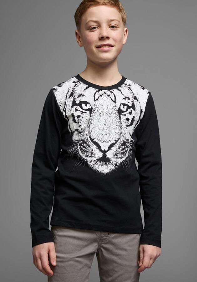 KIDSWORLD Shirt met lange mouwen WHITE TIGER Basic pasvorm stijlvolle print ronde hals - Foto 4