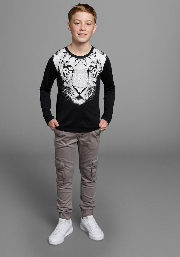 KIDSWORLD Shirt met lange mouwen WHITE TIGER Basic pasvorm stijlvolle print ronde hals - Foto 5