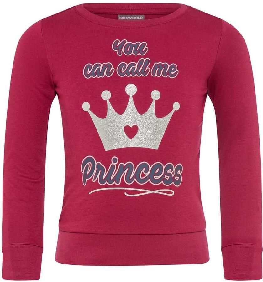 KIDSWORLD Shirt met lange mouwen YOU CAN CALL ME PRINCESS Lange mouwen basic pasvorm bedrukt ronde hals