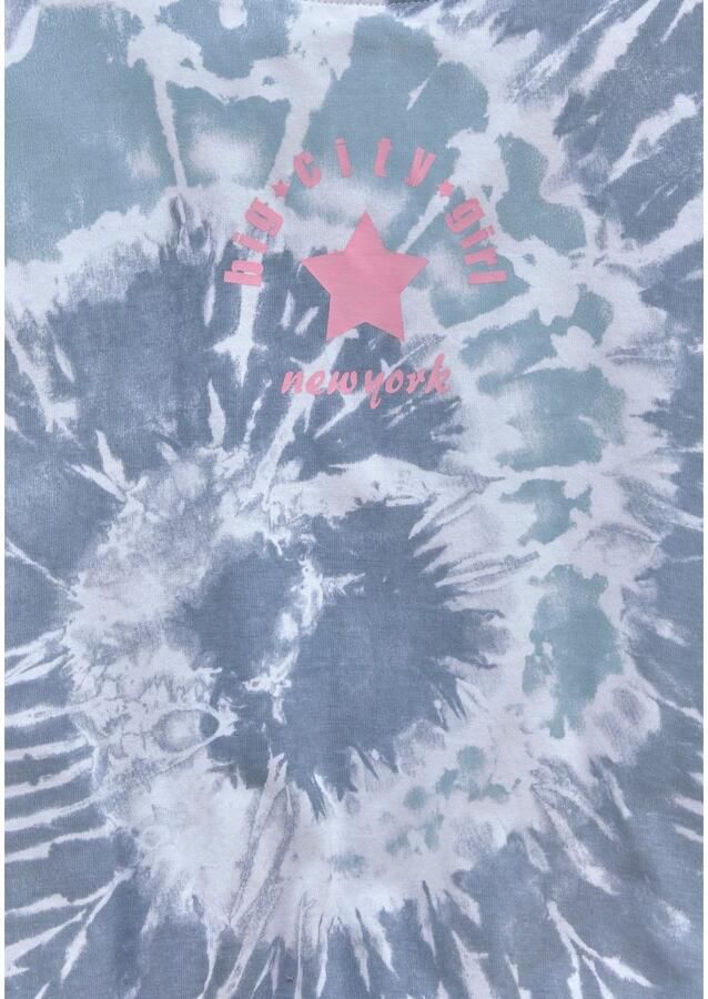 KIDSWORLD Shirt met vleermuismouwen Batik-look shirt Lange mouwen met elastiek aan de zoom stijlvolle opdruk