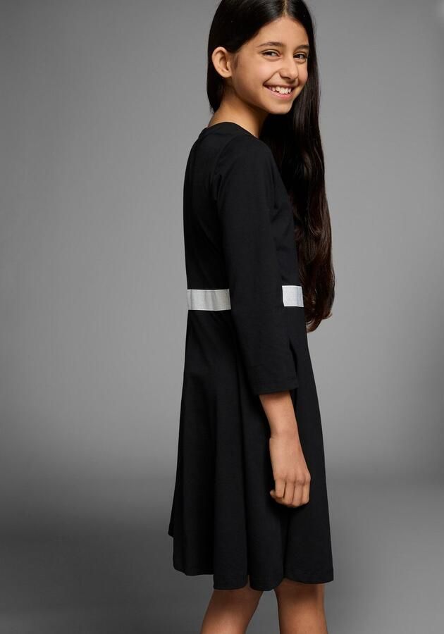 KIDSWORLD Skaterjurk Met glitterband feestelijk knie-vrij 3 4-mouwen van katoenmix - Foto 5