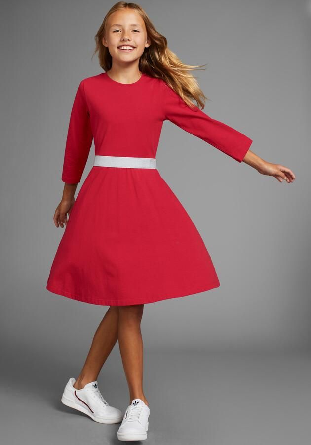 KIDSWORLD Skaterjurk Met glitterband feestelijk knie-vrij 3 4-mouwen van katoenmix - Foto 6