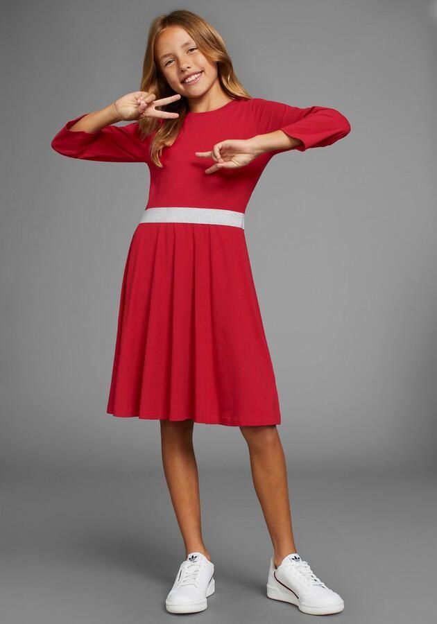 KIDSWORLD Skaterjurk Met glitterband feestelijk knie-vrij 3 4-mouwen van katoenmix - Foto 3