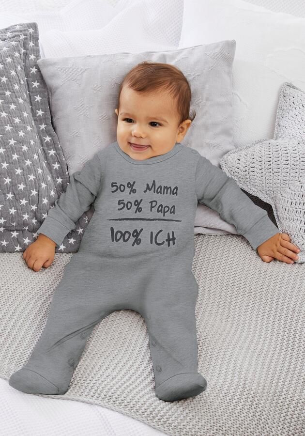 KIDSWORLD Slaaponesie 50% mama 50% papa gemaakt van biologisch katoen