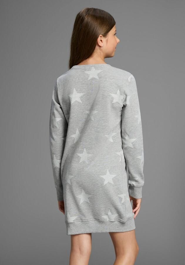 KIDSWORLD Sweatjurk Sterren-allover jurk voor dagelijks gebruik ca. halverwege bovenbeen lengte sportieve touch - Foto 3