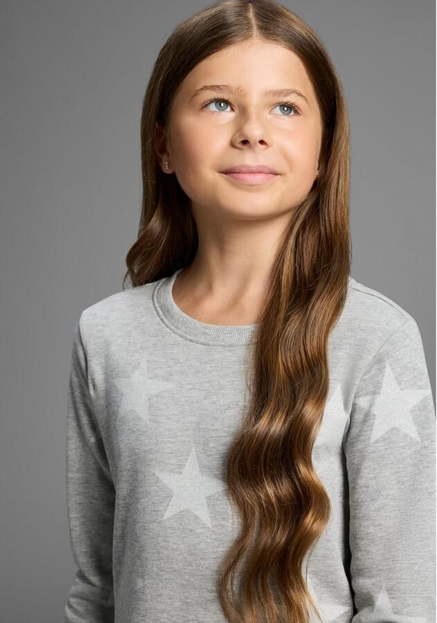 KIDSWORLD Sweatjurk Sterren-allover jurk voor dagelijks gebruik ca. halverwege bovenbeen lengte sportieve touch - Foto 2