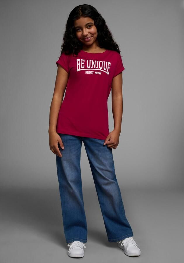 KIDSWORLD T-shirt Be unique right now korte mouwen bedrukt ronde hals - Foto 5