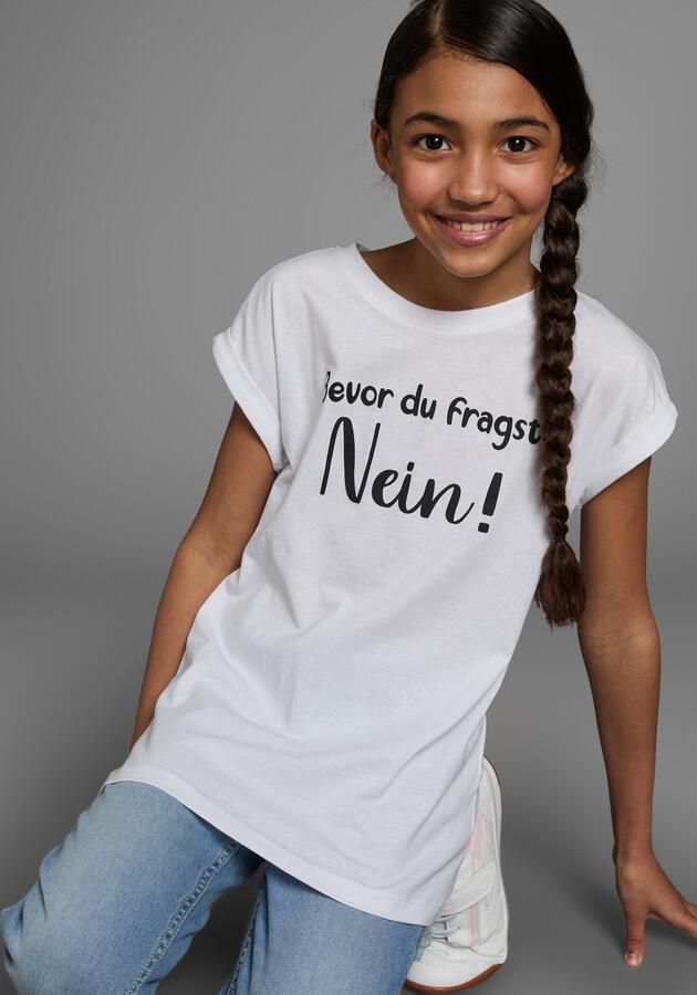 KIDSWORLD T-shirt Bevor Du fragst: NEIN! Korte mouwen met print ronde hals - Foto 3