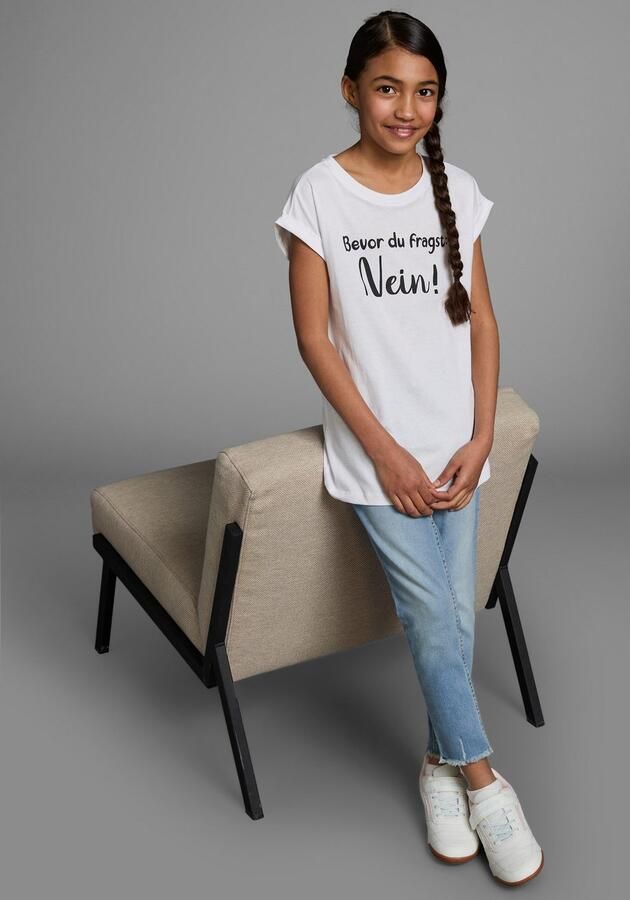 KIDSWORLD T-shirt Bevor Du fragst: NEIN! Korte mouwen met print ronde hals - Foto 6