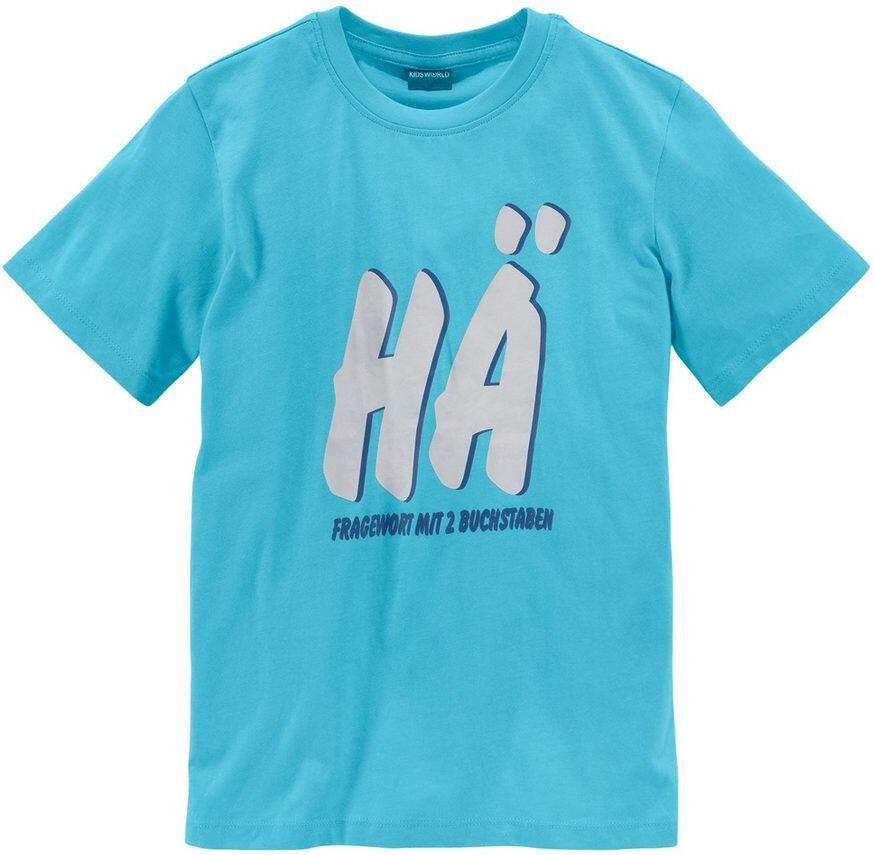 KIDSWORLD T-shirt FRAGEWORT MIT 2 BUCHSTABEN Korte mouwen basic pasvorm met state ts slogans