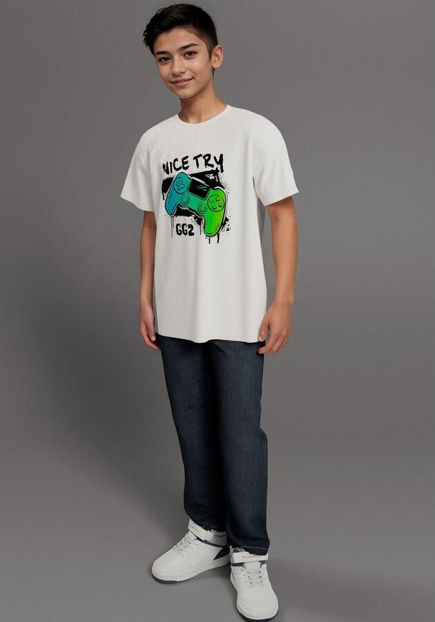 KIDSWORLD T-shirt Gamer-print: NICE TRY - Foto 5