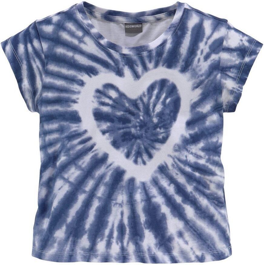 KIDSWORLD T-shirt Hart batik Korte mouwen rechte pasvorm veelzijdig gedessineerd