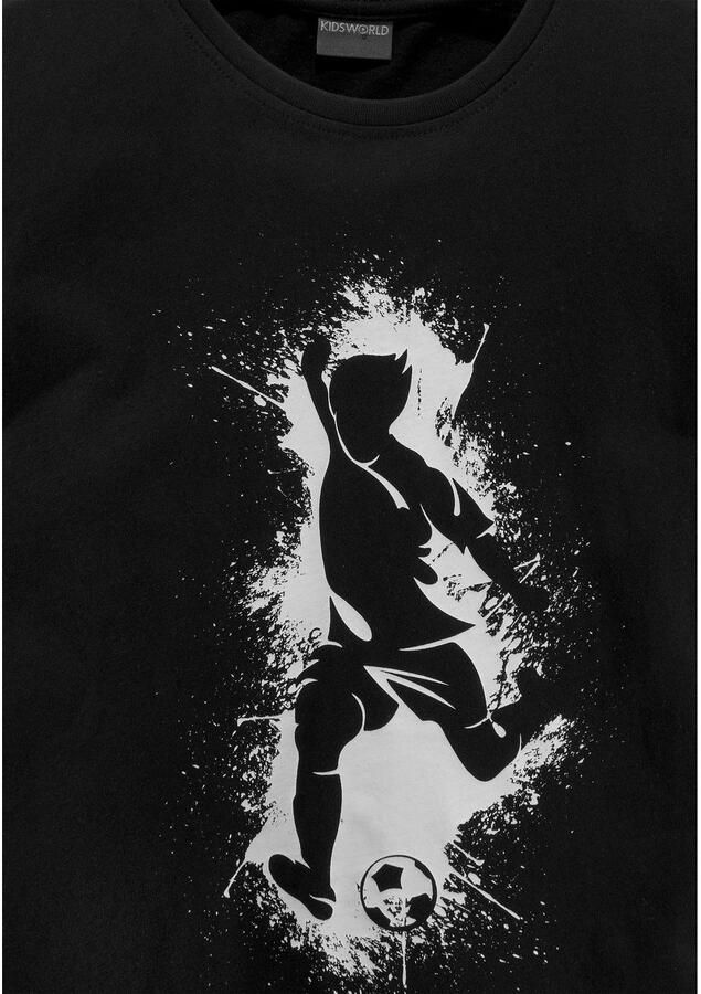 KIDSWORLD T-shirt Met casual VOETBAL-print Korte mouwen basic pasvorm met stijlvolle print ronde hals