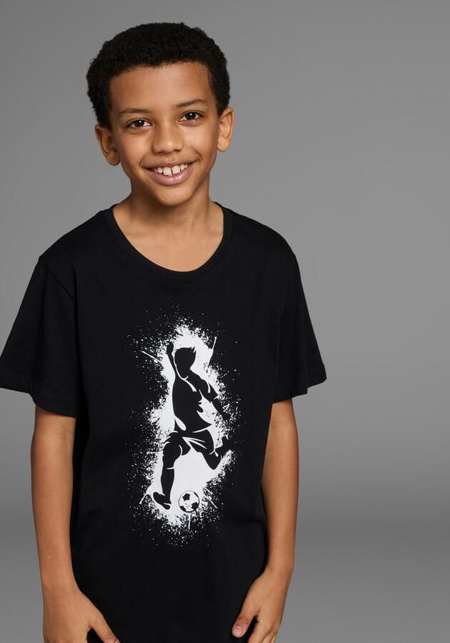 KIDSWORLD T-shirt Met casual VOETBAL-print Korte mouwen basic pasvorm met stijlvolle print ronde hals - Foto 3