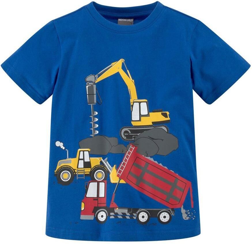 KIDSWORLD T-shirt Met coole BOUWMACHINE-print Korte mouwen basic pasvorm bedrukt ronde hals - Foto 6