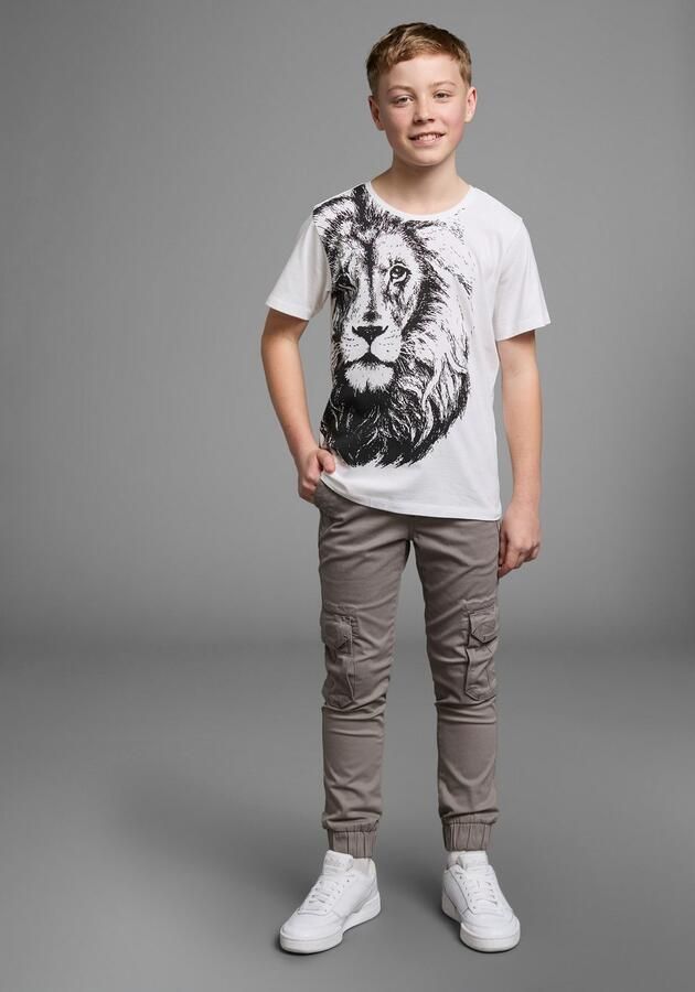 KIDSWORLD T-shirt Met coole LEEUW-print Korte mouwen basic pasvorm bedrukt ronde hals - Foto 5