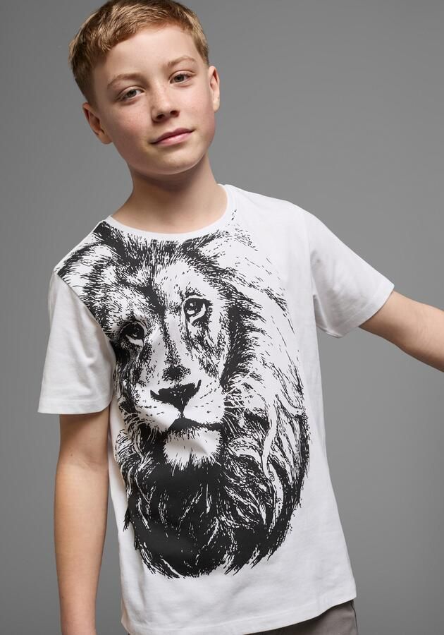 KIDSWORLD T-shirt Met coole LEEUW-print Korte mouwen basic pasvorm bedrukt ronde hals - Foto 7