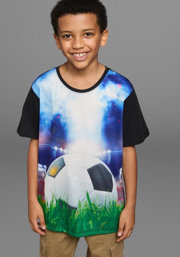 KIDSWORLD T-shirt Met coole VOETBAL-print Korte mouwen basic pasvorm met trendy print ronde hals - Foto 2