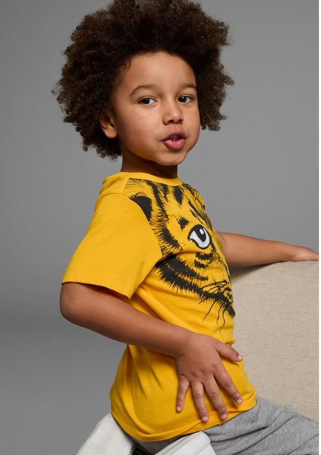 KIDSWORLD T-shirt Met geweldige print: LITTLE TIGER Korte mouwen basic pasvorm met vrolijke print ronde hals - Foto 3