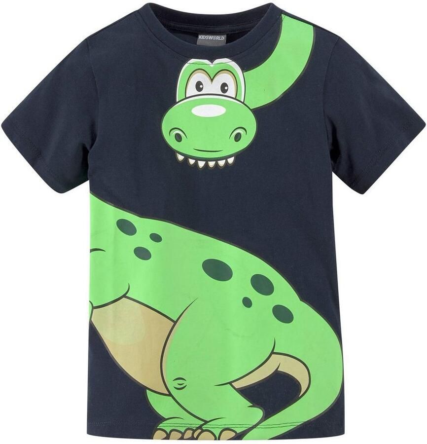 KIDSWORLD T-shirt Met grote print: GREEN DINO Korte mouwen basic pasvorm bedrukt ronde hals - Foto 7